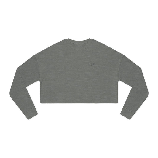 Meditating Figure Lotus Mandala Cropped Sweatshirt | Yoga Spiritual Apparel (B)