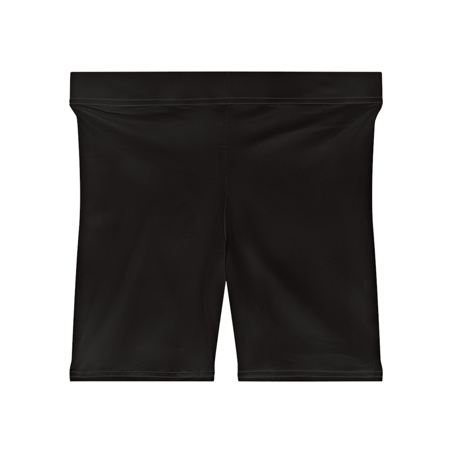 Solid Black Biker Shorts | All-Over Print