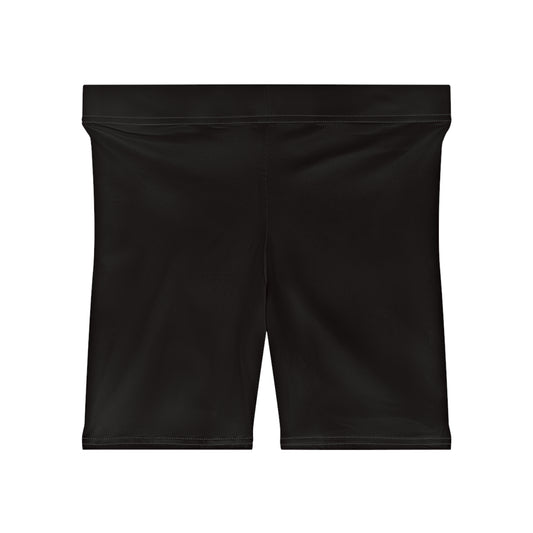 Solid Black Biker Shorts | All-Over Print