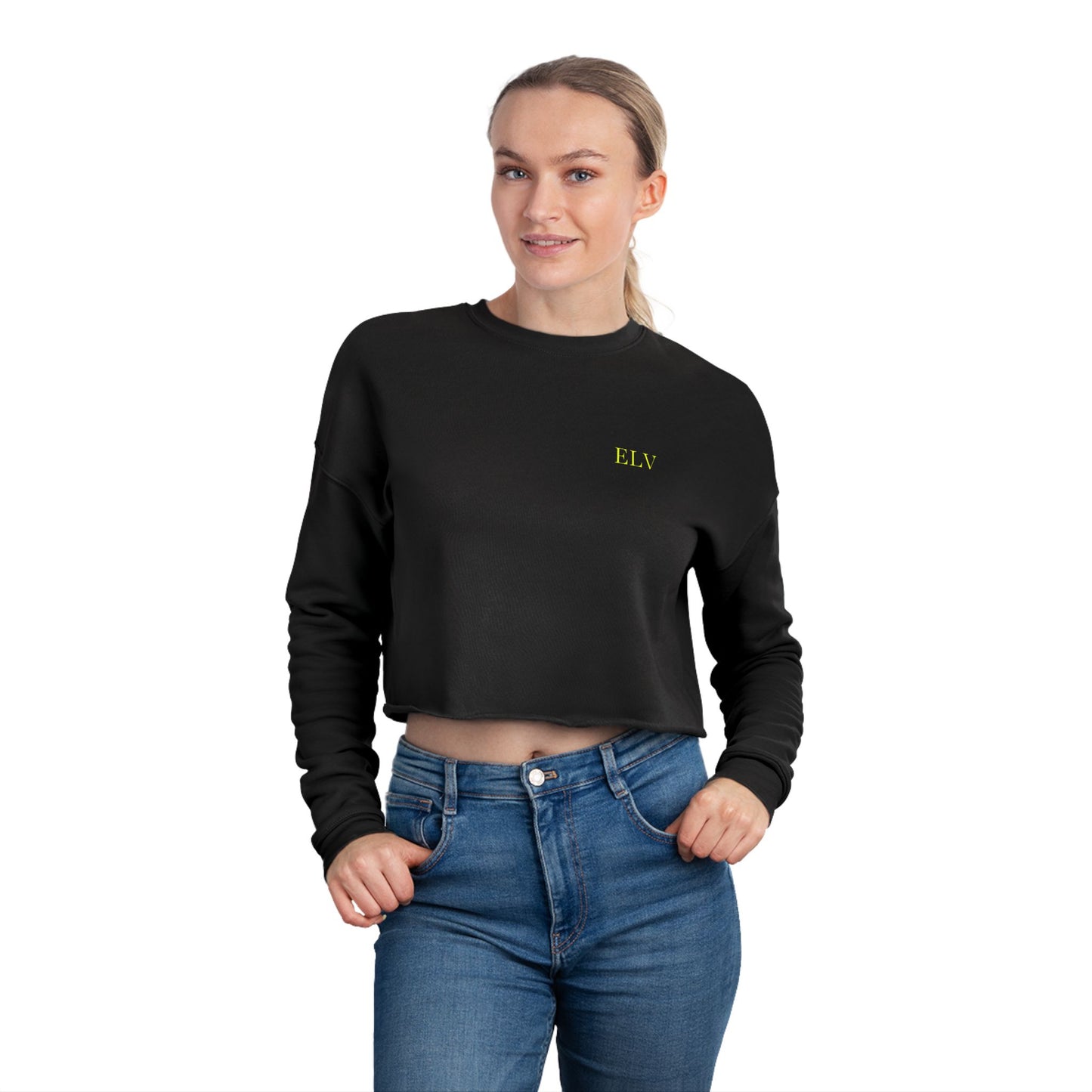 Meditating Figure Lotus Mandala Cropped Sweatshirt | Yoga Spiritual Apparel (B)