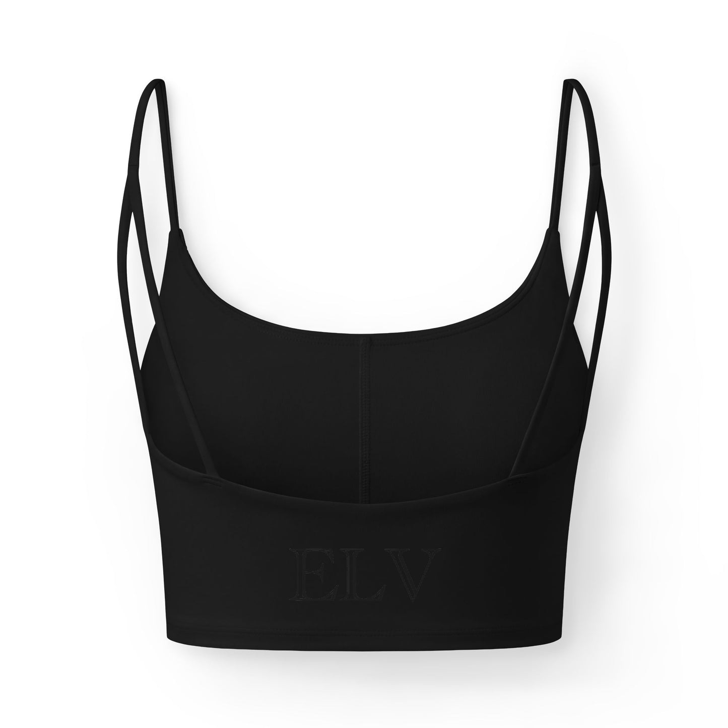 Luxe Strappy Bra — Elegant Everyday Crop with Subtle 'ELV' Back Rhinestone Detail