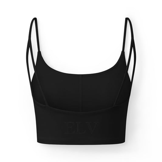 Luxe Strappy Bra — Elegant Everyday Crop with Subtle 'ELV' Back Rhinestone Detail