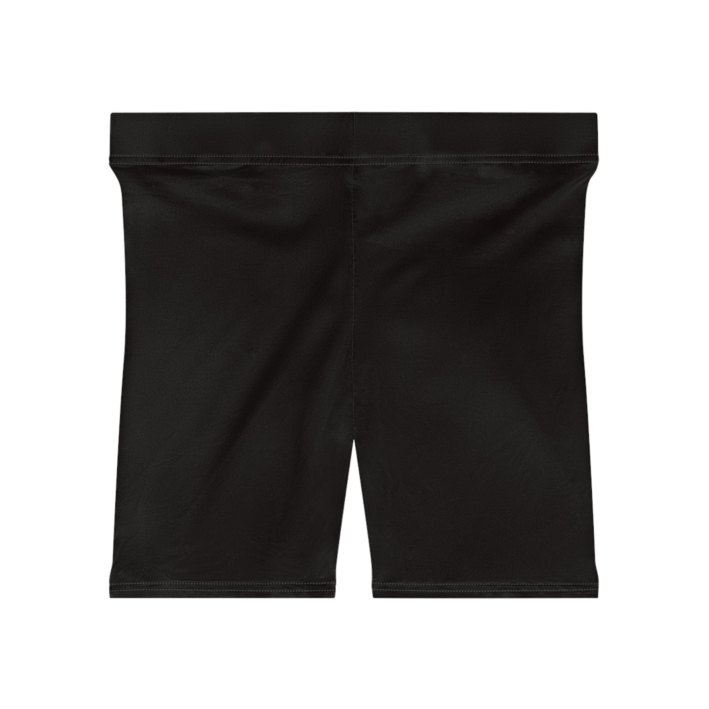 Solid Black Biker Shorts | All-Over Print