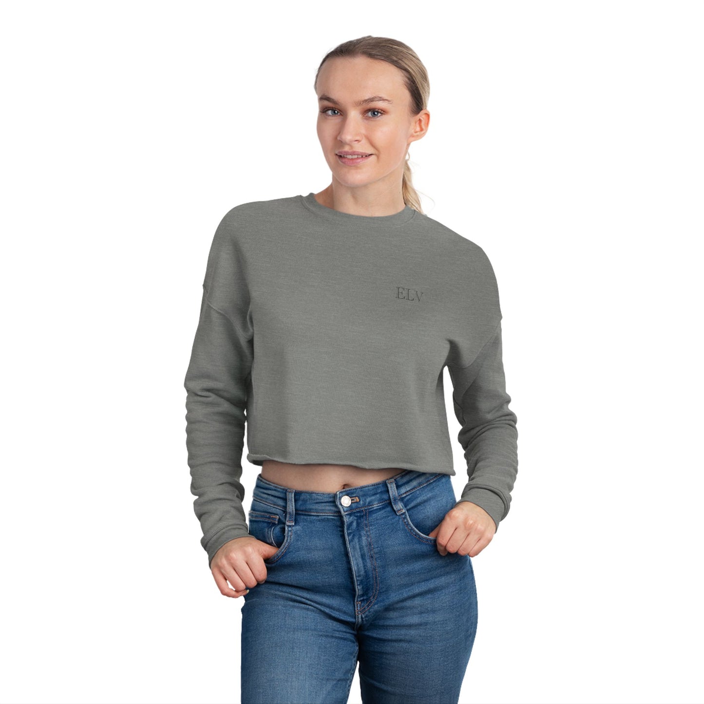 Meditating Figure Lotus Mandala Cropped Sweatshirt | Yoga Spiritual Apparel (B)