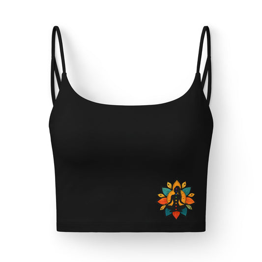 Mandala Peacock Floral crop bra | Women's Luxe Bra
