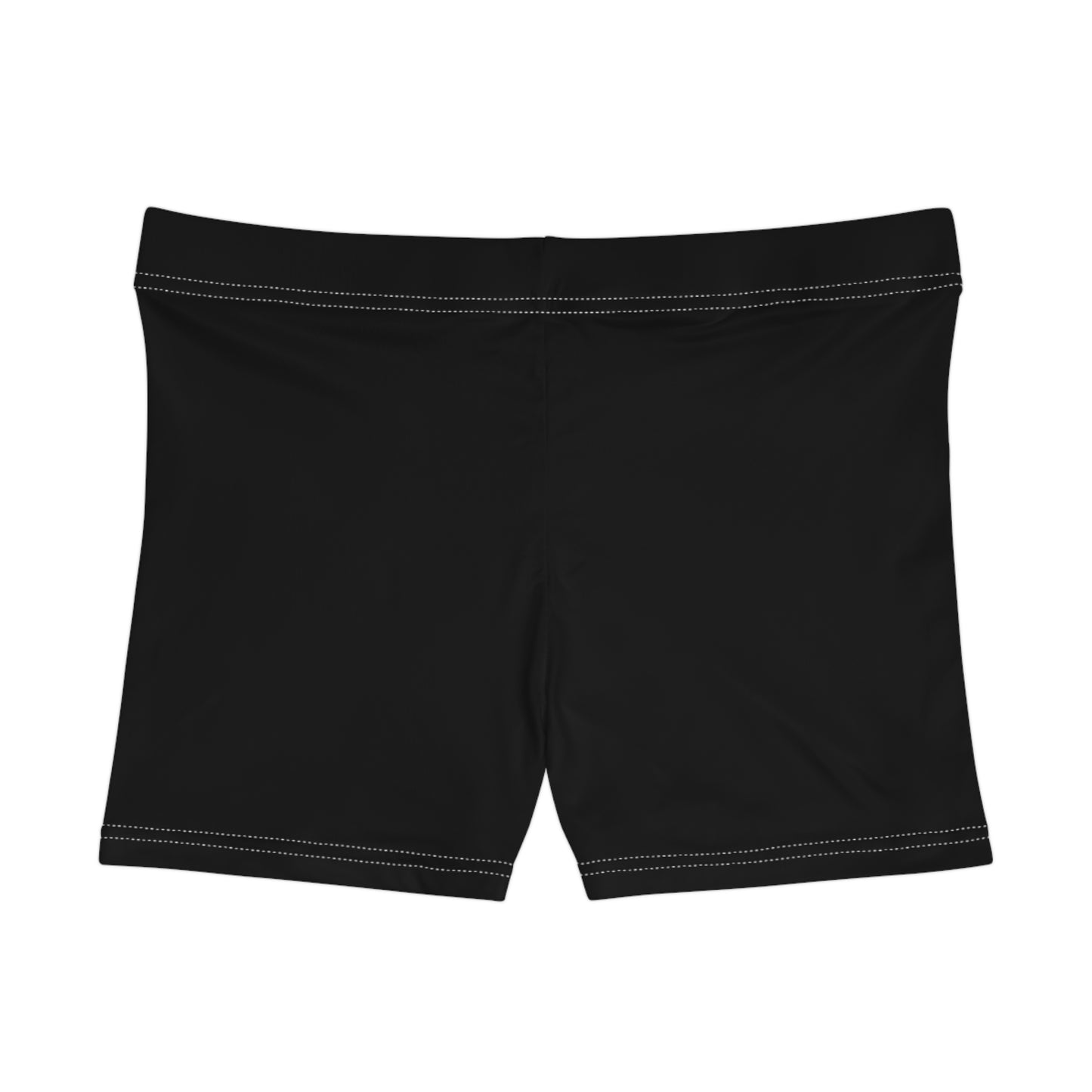Black Solid Women's Shorts, Athletic Swim or Bike Briefs | AOP Blank